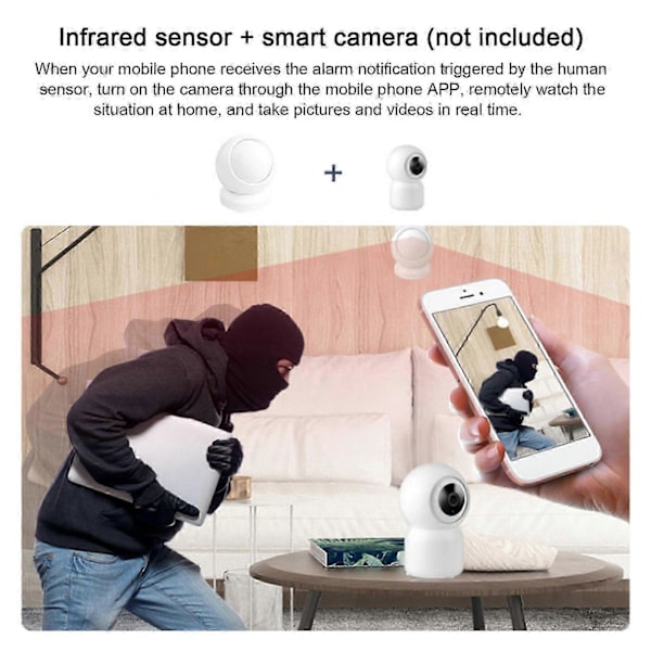 PIR-sensor 110° Bred Avkänningsvinkel IR Rörelsedetektor för Människokropp för TUYA Zigbee