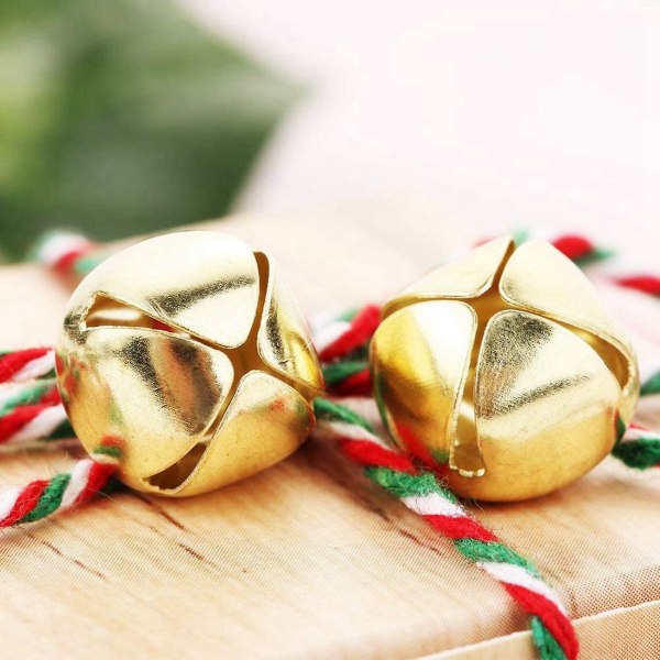 200 stycken Jingle Bells, 15mm Metalliska Jingle Bells Mini Hantverkspärlor för DIY Guld