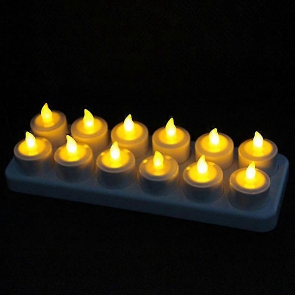 Ladattavat liekittömät LED-kynttilät, 12 kpl - YuJia