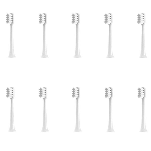 10 stk for T200 Mes606 Sonic elektrisk tannbørste Sensitive tannbørstehode Lys hvit type