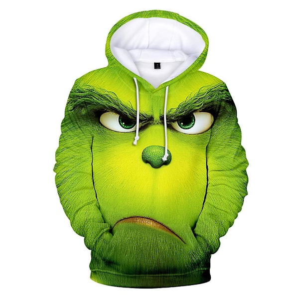 Jul Grinch Hoodie Män Kvinnor Casual Hooded Pullover Sweatshirt Vänner Julgåva Nod9