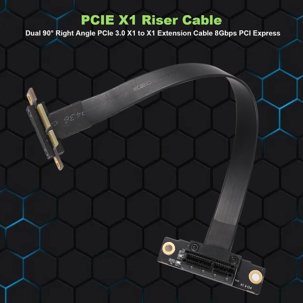 PCIe X1 Riserkabel Dubbel Höger Vinkel PCIe 3.0 X1 Till X1 Förlängningskabel 8gbps Pci 1x Riserkort 20cm