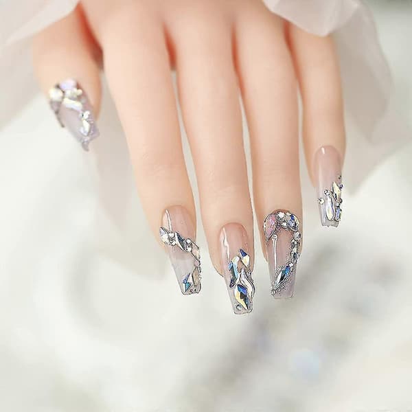 Kristaller Nagelkonst Strassstenar Pärlor Flatback Strass Multi Former Glas Kristall