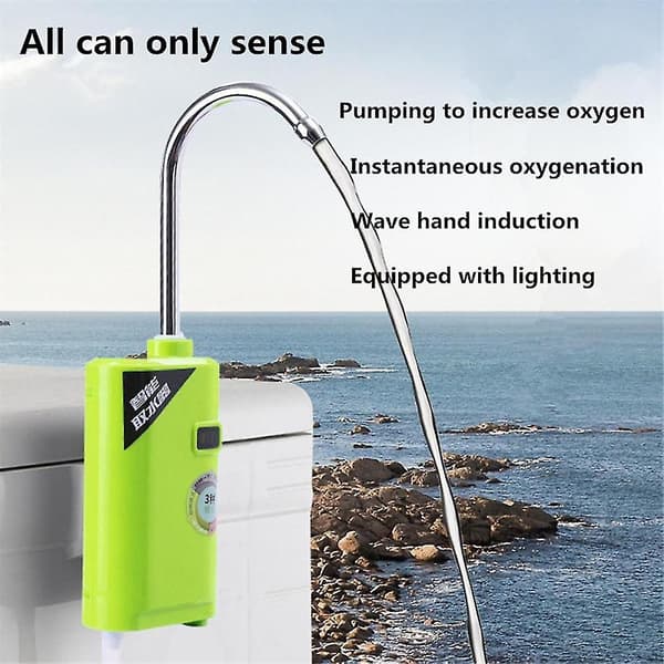 Multifunktionell Intelligent Induktionsfiskelåda, Vattenpump, Boosterpump, Utomhusfiske Syrepump - Grön