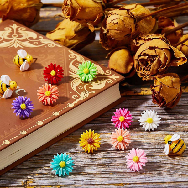 60 st blomnålar häftstift Söta dekorativa nålar för whiteboard, corkboard, anslagstavla