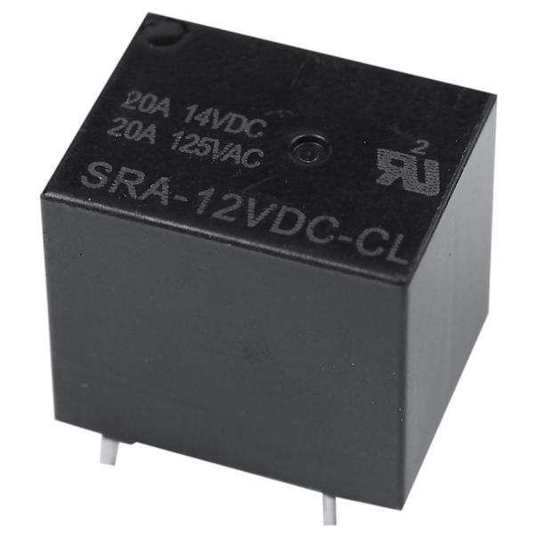 10 st Relä 5-polig SPDT SRA-12VDC- DC 12V Spole 20A Universal PCB Ny Svart