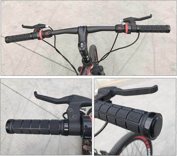Par Ergonomiske Skridsikre Bløde Gummicykelgreb, Greb til MTB Cykel Sort