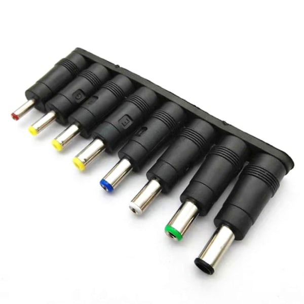 Universal DC-kontakt 5.5x2.1mm till 8 pluggar adapter för laptop notebook