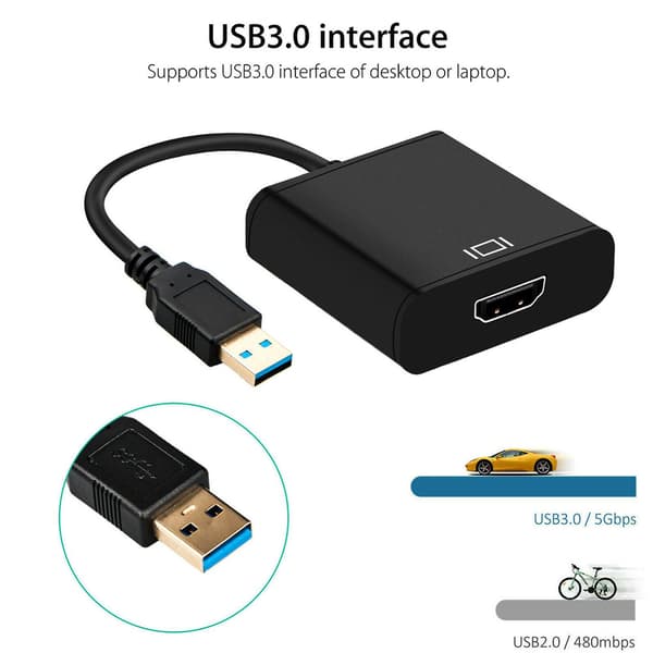 Plugable Kompatibel HDMI-kompatibel Display Video Graphics Adapter Konverter USB 3.0 Kabel