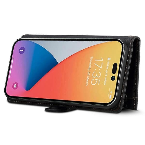Til iPhone 16 Plus Etui Lynlås Pung Læder Støtteben Telefon Cover