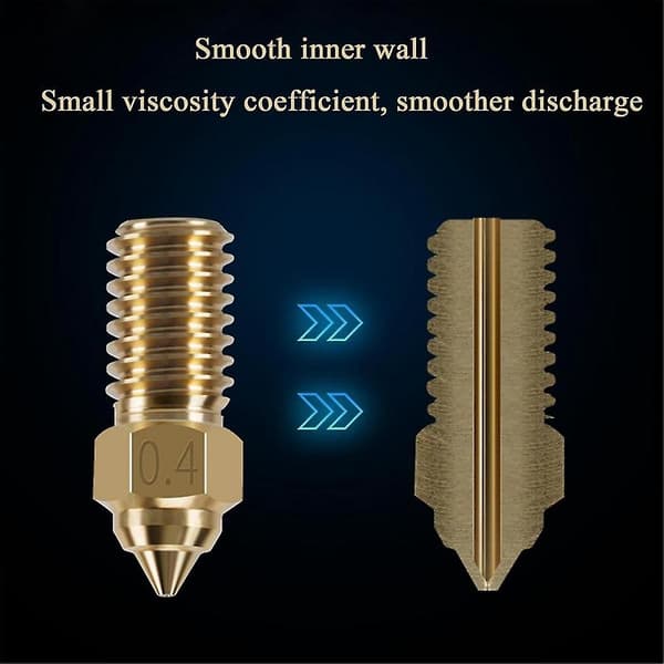 15 stk. dysesett for 4-serien, 3D-printerdeler herdet/rustfritt stål/messing 0,4 mm dysesett