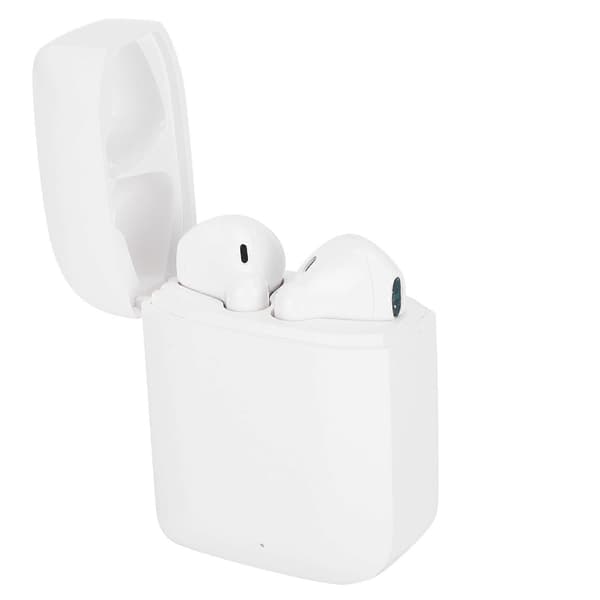 TWS Trådlösa Bluetooth 5.0 Hörlurar Halvt in-Ear IPX4 Vattentäta Hörsnäckor för iPhone/Android Vit