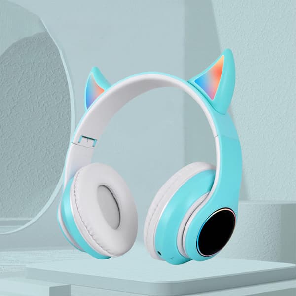 Sammenleggbare Bluetooth Hodetelefoner HiFi Glødende Effekt Lett Komfortabelt Søtt Trådløst Headset Grønn