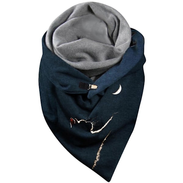 Mote Vinter Dame Trykk Knapp Myk Wrap Casual Varme Skjerf Sjal
