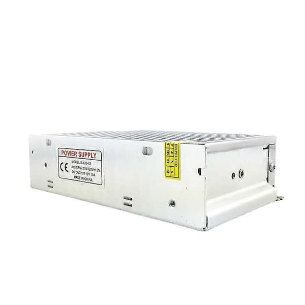 Spenningomformer - For LED-striper - 110V/220V AC til 12V 10A DC - 120W.