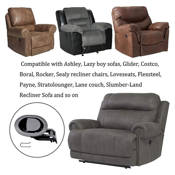 Universal Heavy-duty Metall Sofa Stol Recliner Utgivelseshåndtak Erstatningsdeler, For Recliner