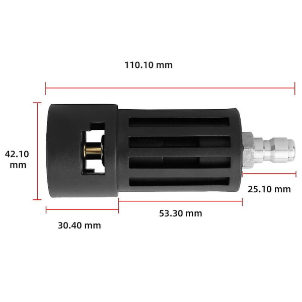 Kompatibel trykkvaskeradapter, erstatning for trykkvaskertilbehør, 1/4 tommers hurtigkobling