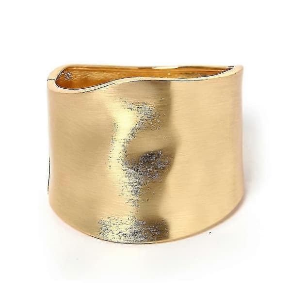 Brede Armringer Minimalistisk Legering Gullfarge Armbånd Kvinner Tilbehør 2025