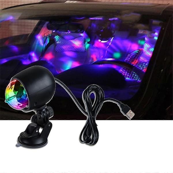USB Scenebelysning Mini RGB Projeksjonslampe Party DJ Diskokule Atmosfærelys
