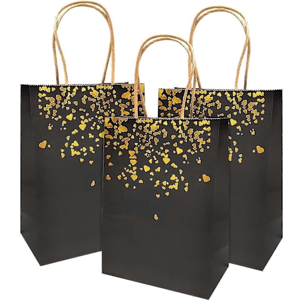 20 stycken presentpåsar i kraftpapper, med vacker gulddesign, utsökta och hållbara