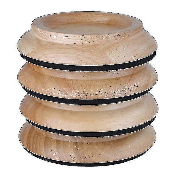 Upprätt Piano Caster Cups, Premium Trä Piano Caster Pads Möbelben (4 st, brun) Th