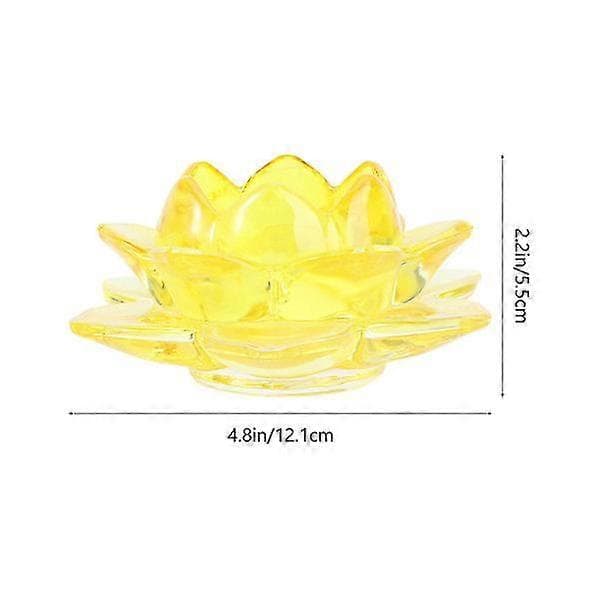 Fargerike Krystall Lotus Lysestaker Glass Blomster Lys Telysholder