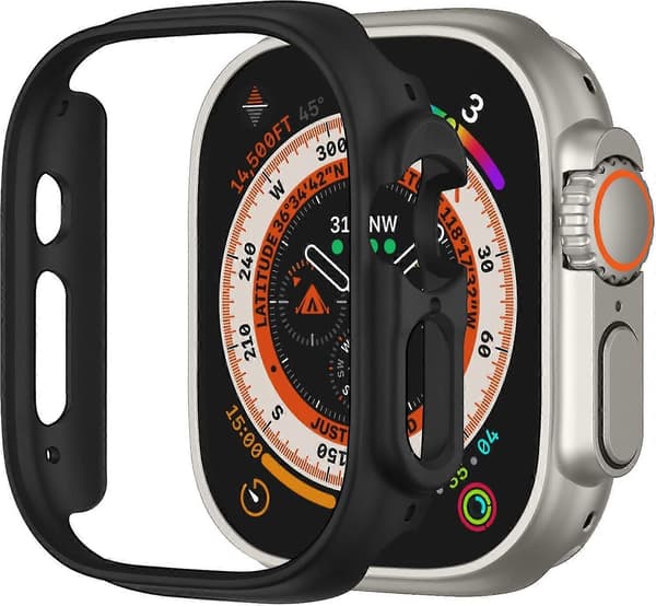 Støtsikker Ultratynn Hard PC Bumper Deksel For 49mm (svart)