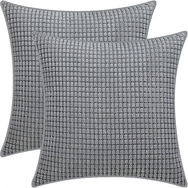 Maissinjyvä Tyynyliina, pehmeä Vakosametti Tyynyliina, Kodin Sisustus Tyynynpäällinen (2kpl Tummanharmaa, 45x45cm)