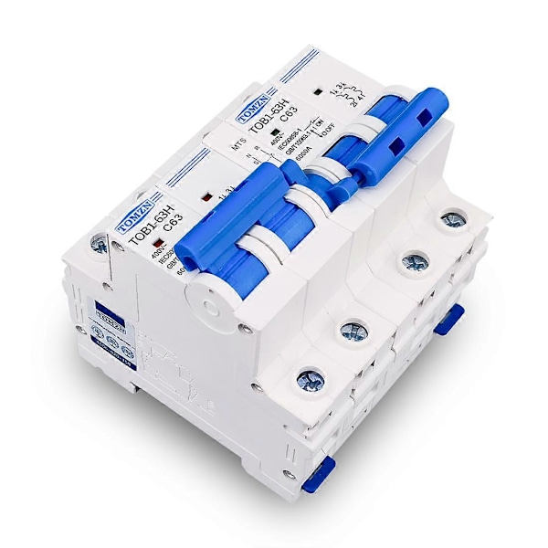 2P+2P AC Dobbelt Manuel Transfer Switch Kredsløbsafbryder MCB 50HZ/60HZ, 63A