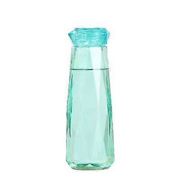 Luovasti suunniteltu timanttimäinen lasinen vesilasi, vihreä, 400 ml