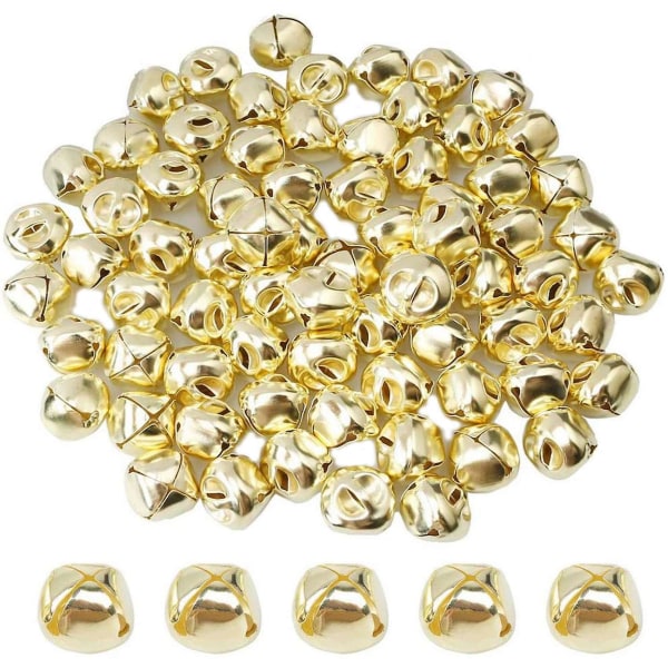 200 Stykker Jingle Bells, 15mm Metal Jingle Bells Mini Håndværk Bells Perler Til Diy Guld