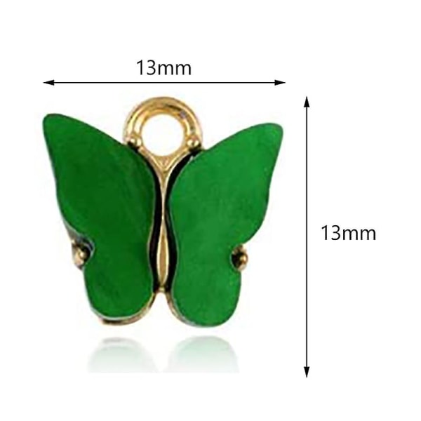 20 stykker av grønn akryl sommerfugl anheng halskjede smykker å lage