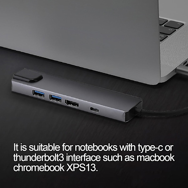 5-i-1 Type-C til USB3.0 PD Docking Station Hub Dock Adapter Konverter