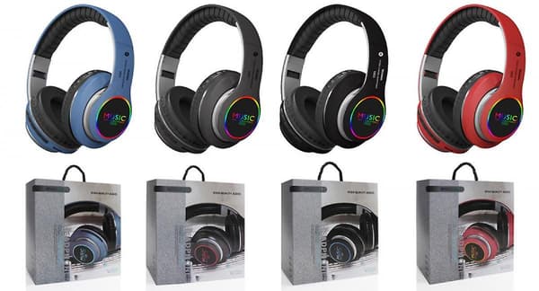 Foldbar LED Trådløst Headset Bluetooth Sports Kort Trådløst Spilheadset