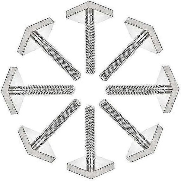 8 stk T-sporadapter T-sporbolter Takboksbil T-mutter T-spor Sykkeldeler for takstativer og rekkverk