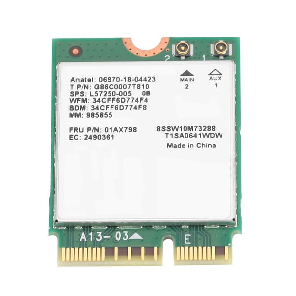 M.2 Netværkskort Dual Band Bluetooth5.0 Computertilbehør 802.11ac 2.4Gbps WiFi AX201NGW
