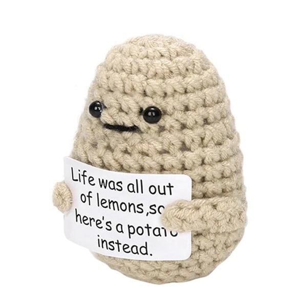 Mini Positive Potato, Cute Wool Funny Knitted Positive Potato, Positive Gifts Funny Gift Positive P