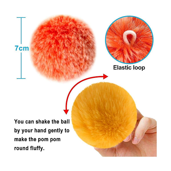 160 st Keychain Pom Pom Set Fluffiga Pom Pom Bollar Guld Nyckelring Faux Fur Pom Pom För DIY-projekt