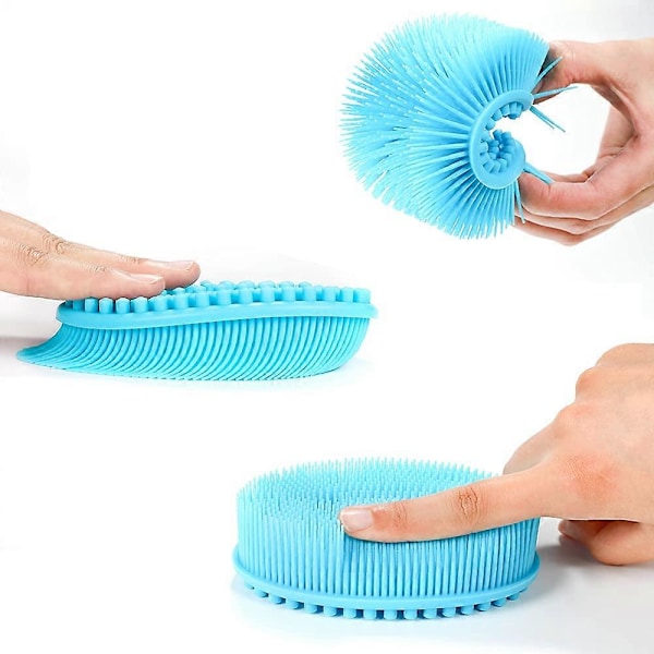 Silikon Kroppsskrubb Loofah - Set med 3 Skonsamma Exfolierande Kroppsskrubbar