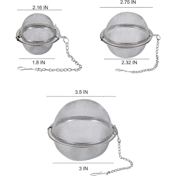 SBSG 2 STK. Te-infuser, Opgraderet 9 cm te-si, Premium te-infusere til løs te, te-brygger, te-kugle til te-smagssætning af krydderurter og krydderier