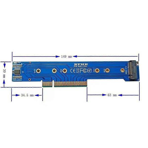 Adapterkort til 1U Chassis PCIe 3.0 4.0 X8 til 2 stk. NVMe M.2 NGFF SSD Splitterkort Adapterkort