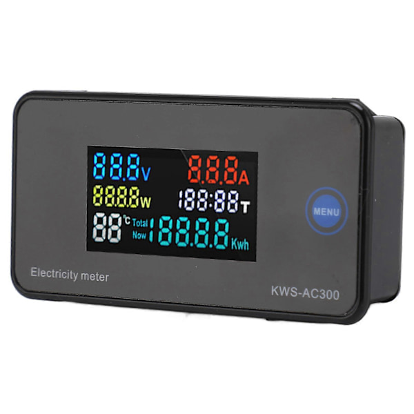 Digital Voltmeter Ammeter Färgglad LCD-skärm AC Strömspänning AC50?300V Ampere Meter för Hushållsapparater YEMMA