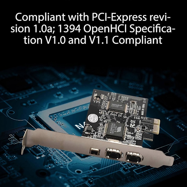 PCI x1 PCI-E FireWire 1394a IEEE1394 Kontrollerkort 3 Portar För Stationär Dator