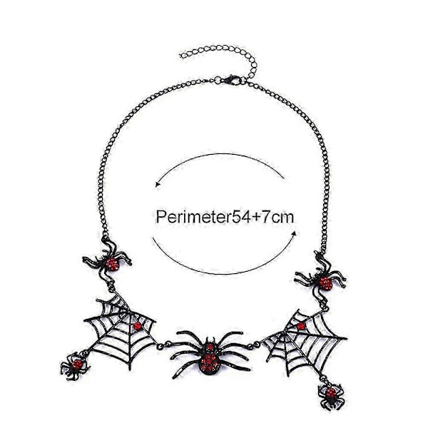 1 stk. Halloween Tarantel Krystal diamant Edderkoppespind Halskæde