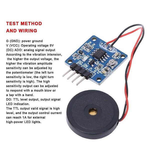 2 STK Piezoelektrisk Vibrations Tappe Sensor Modul Vibrations Switch Modul Mini Vibrationsmotorer Mini Vibrerende Motor