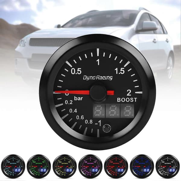 Turbo Boost Måler Dobbelt Display 2 Bar Med Boost Sensor 52mm 2 Tommer Turbo Trykmåler Til Bil