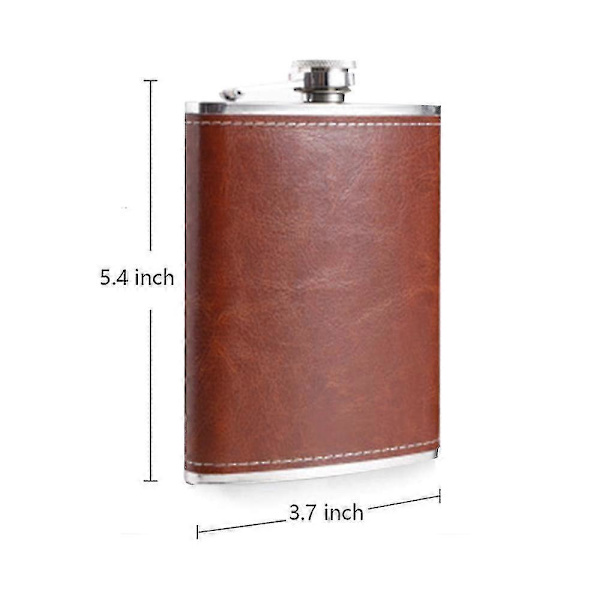 Fickpluntor för sprit för män med läderöverdrag, 8 oz plunta set