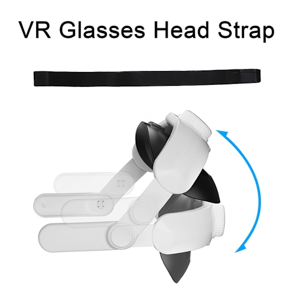 Hodebånd for VR-headset, ergonomisk design, justerbart, erstatning for Oculus Quest 3