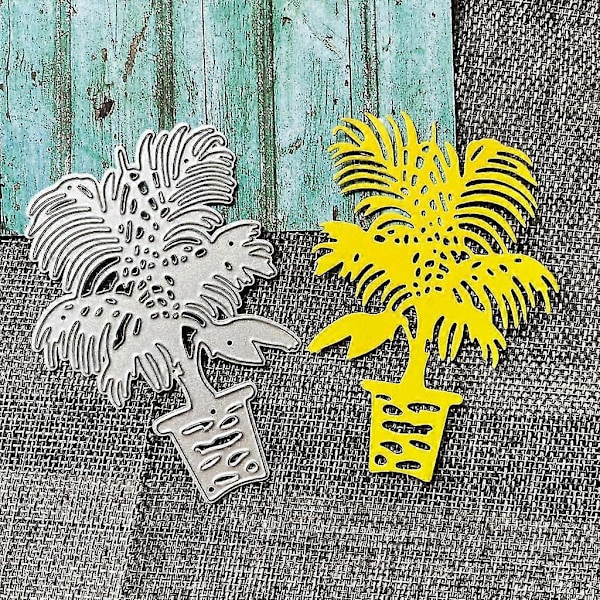 Metal Skærestencils Pottet Blad Scrapbooking Stencil Udskæringer Kort Prægning Diy Banmo