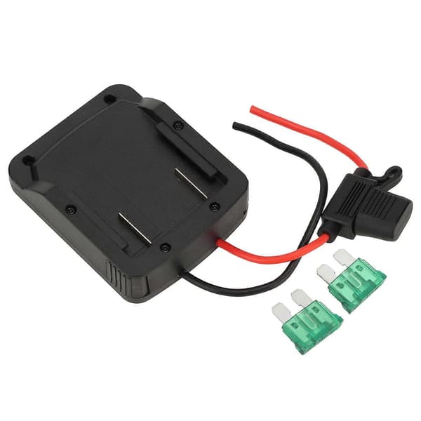 18V Lithium Batteriadapter Integreret ABS Batteriadapter Konnektor med Sikringsholder til Elværktøj 12V